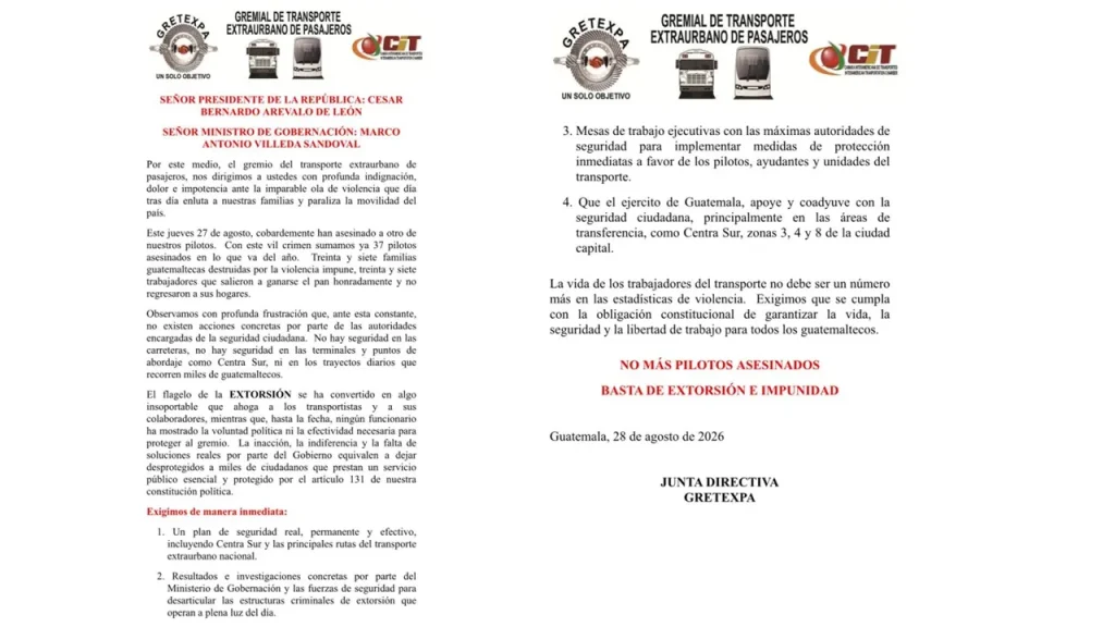 Transportistas exigen plan de seguridad tras asesinato de 37 pilotos